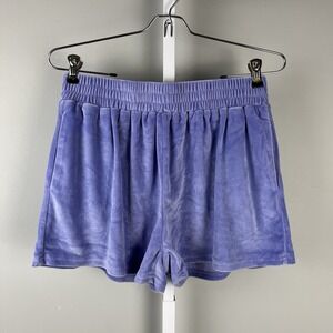 Pretty‎ Garbage Shorts Womens Large Lavender Purple Velour Pull-On Soft